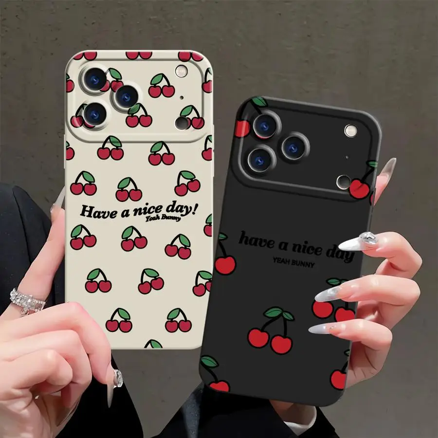 Funda Protectora para Teléfono TPU para Apple iPhone 17 Pro Max 12 Plus Air 14 11 13 16 15 Pro Retro Dulce Cereza