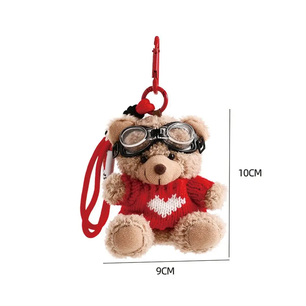 Muñeco de oso marrón de dibujos animados, colgante de oso de peluche, bonito bolso, accesorios, colgantes de felpa, adorno colgante, regalo