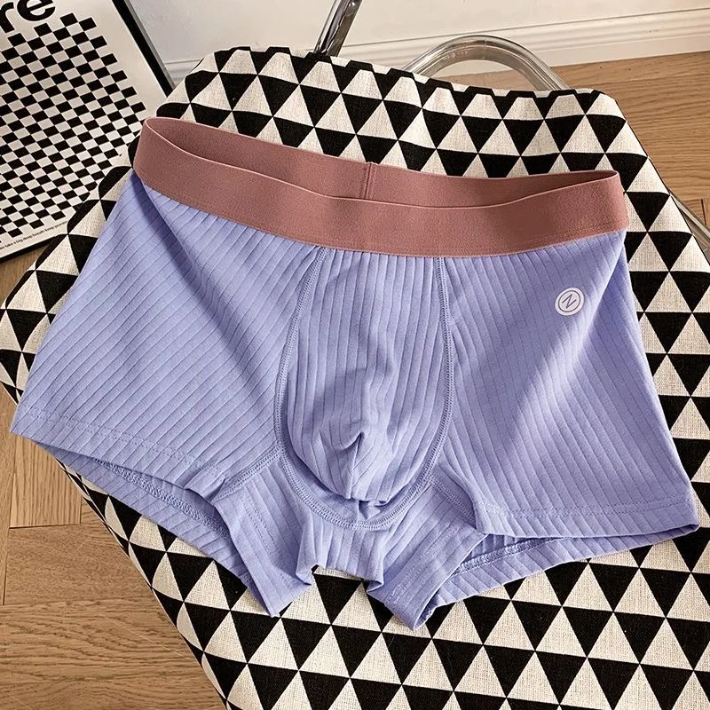 Cuecas boxer de bem-estar termorregulatório masculinas, 2 peças, algodão infundido com ginseng e goji berry para nutrir calor e respirabilidade