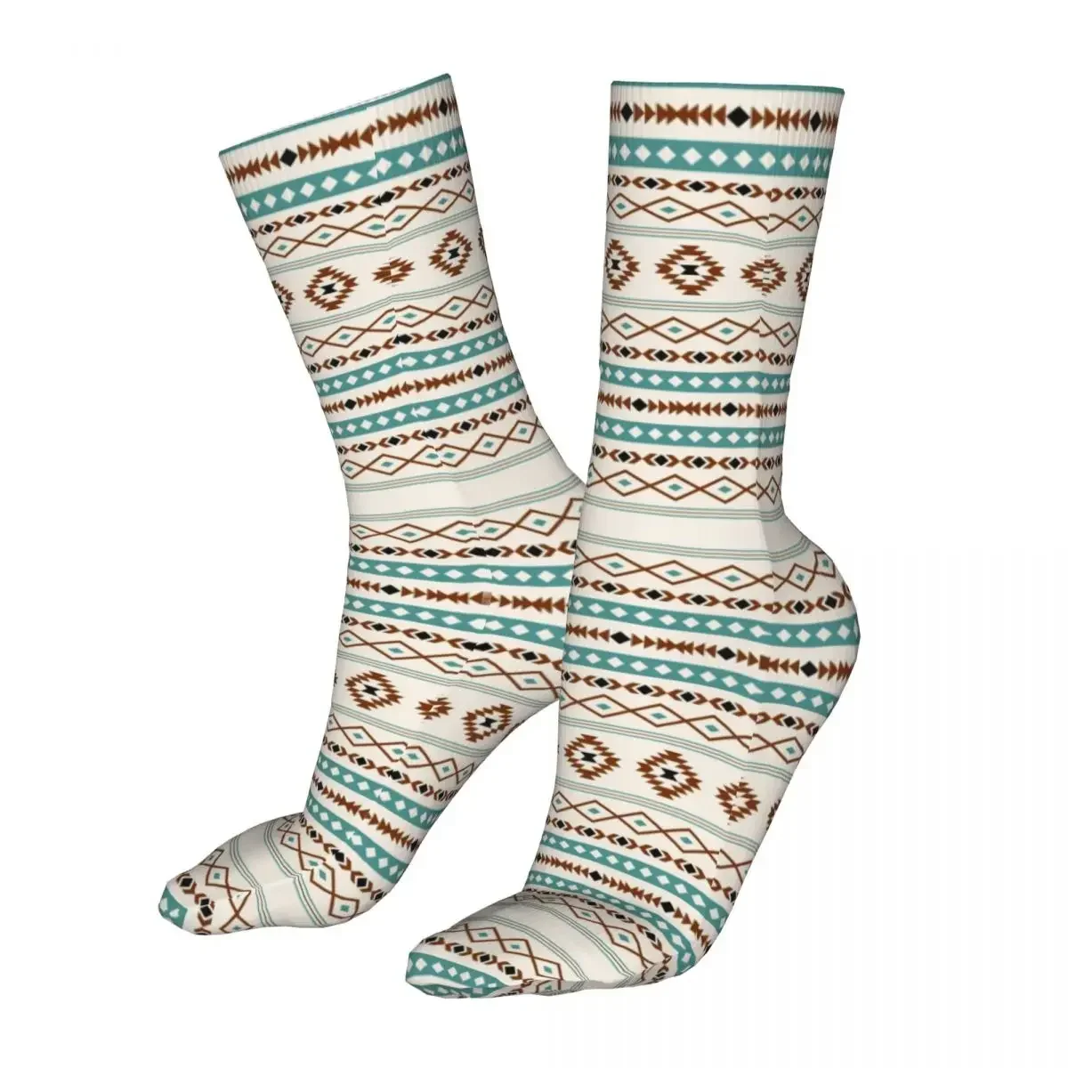 New Socks Male Mens Women Bohemian Boho  Aztec Teal Terracotta Black Cream Mixed High Quality  Summer Autumn Winter