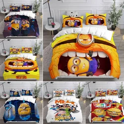 Despicable Me-4 juegos de cama para niños y adultos, edredón, funda de cama, funda de almohada, 2-3 piezas