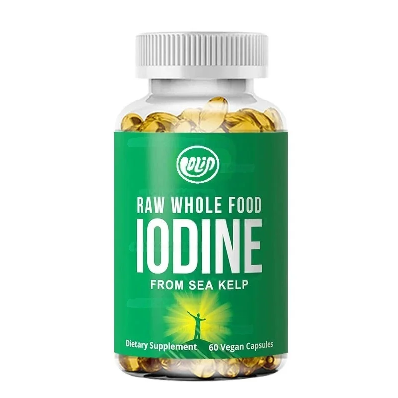 Suplemento original de yodo para alimentos enteros de Kelp orgánico (Nodosum). 60 cápsulas vegetarianas