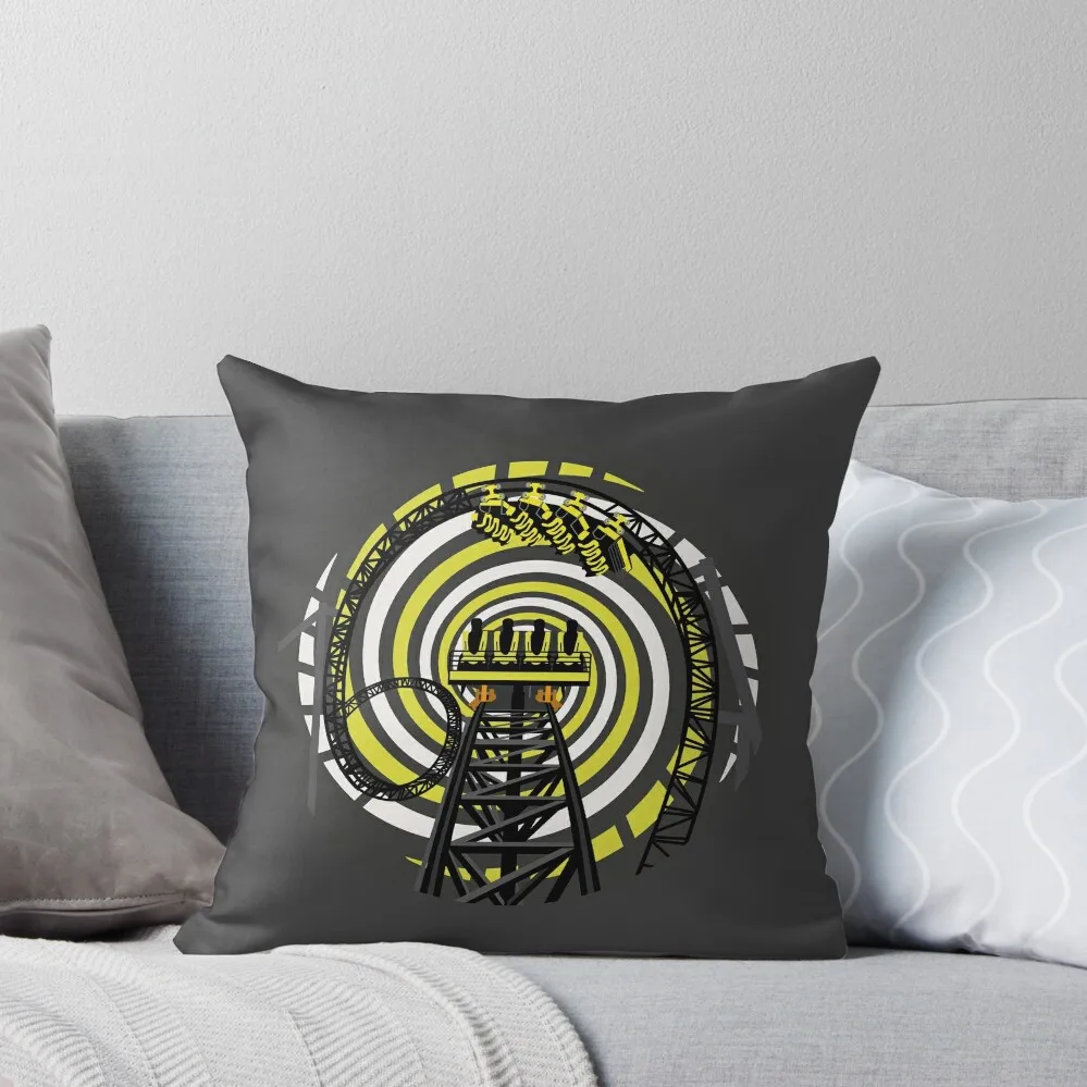 SMILE FOREVER Shirt Design - Black and Yellow Gerstlauer Infinity Coaster Throw Pillow sleeping pillows pillow