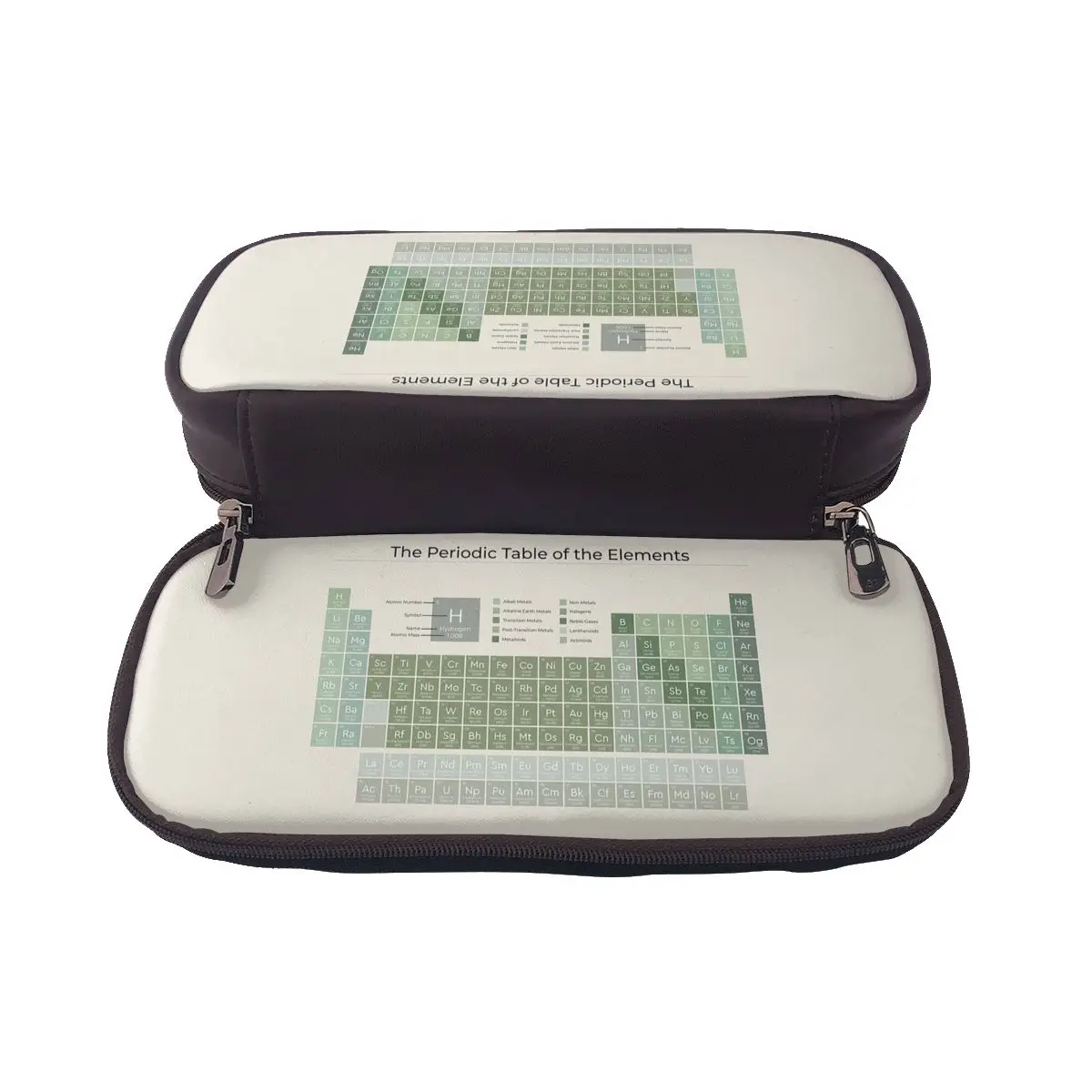 The Periodic Table Of The Elements Evergreen On Sand Leather Pencil Case Pen Box Pencil Bag Stationery Supplies Pen Holder Bag