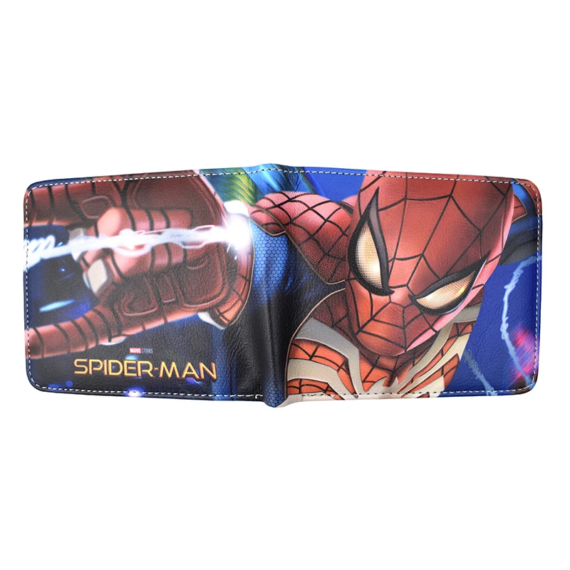 Hot Sell Spider-man Wallet Marvel Comics Cartoon Purse PU Leather Short Wallet with Coin Pocket