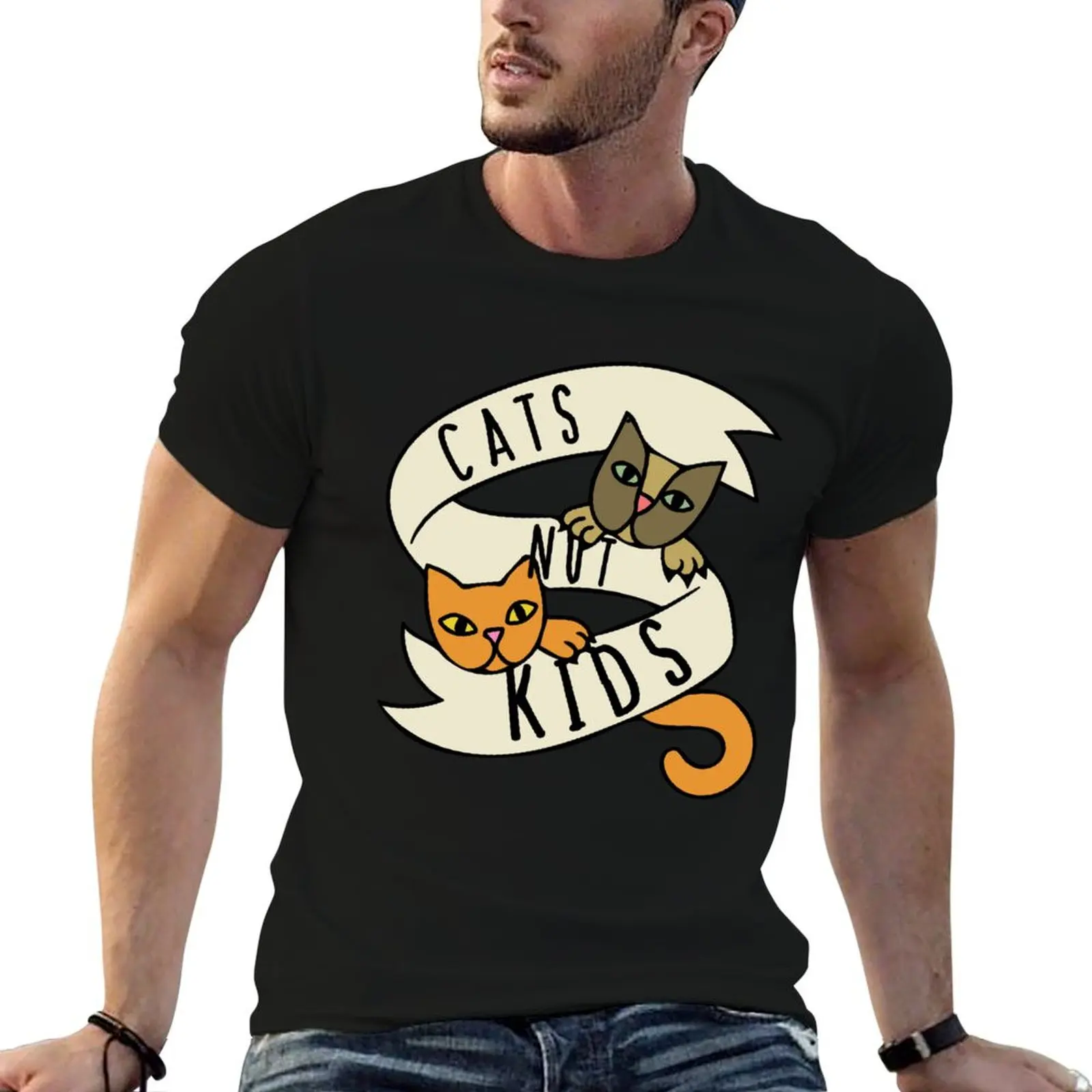 

Cats not kids T-Shirt man t shirt luxury cotton t shirts high quality T-Shirt