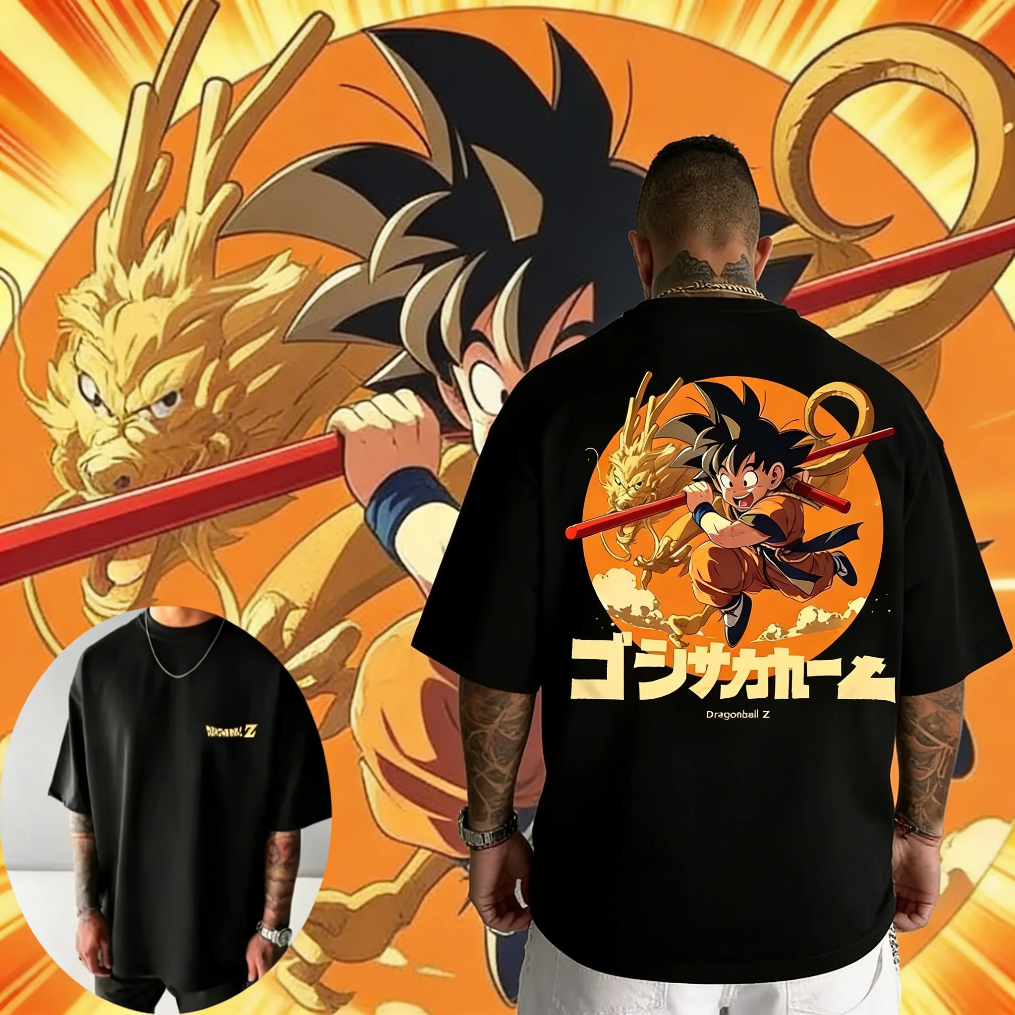 

Dragon Ball Anime Goku Printed T-shirt 2026 Summer New Style Men's and Women's Loose Casual Street Fashion Short Sleeve Top