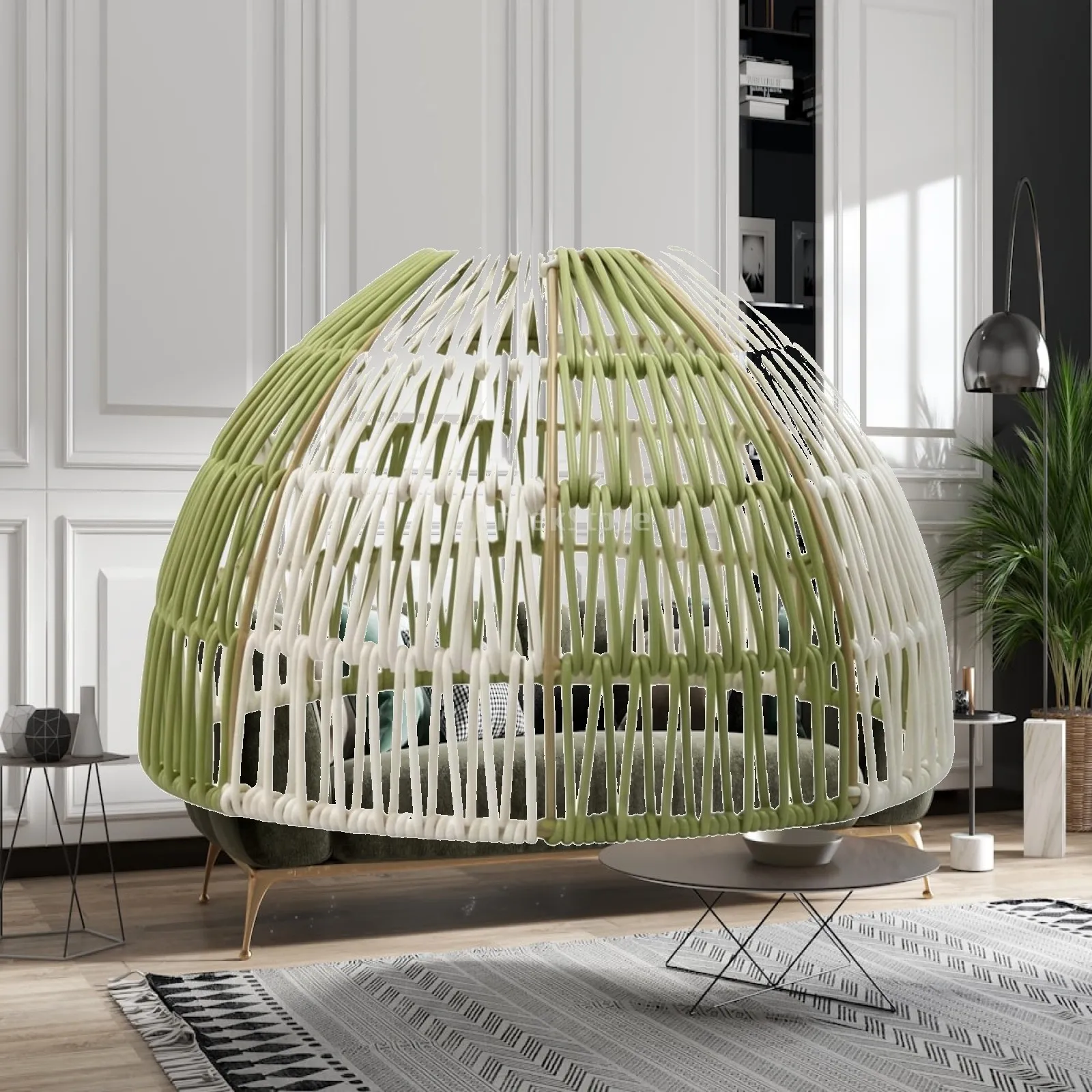 Rattan Lampshade Cozy Boho Lamp Shade Hanging Light Shade Stylish Ceiling Light Cover Zen for Living Room, Bedroom