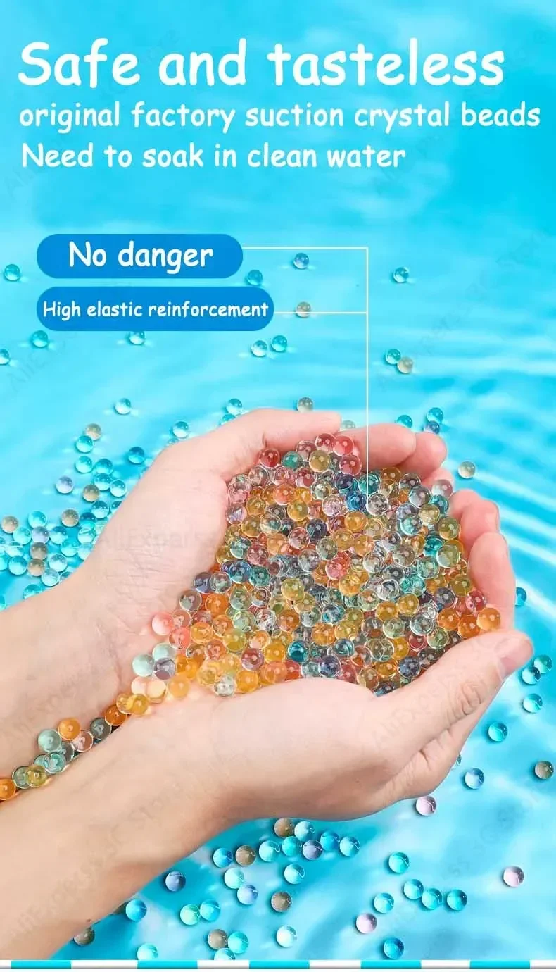 50000 Amunicja do pistoletów na żelowe kulki 7-8mm do pistoletów Glock, zabawek, kulki wodne, Gelblast AK47, M416