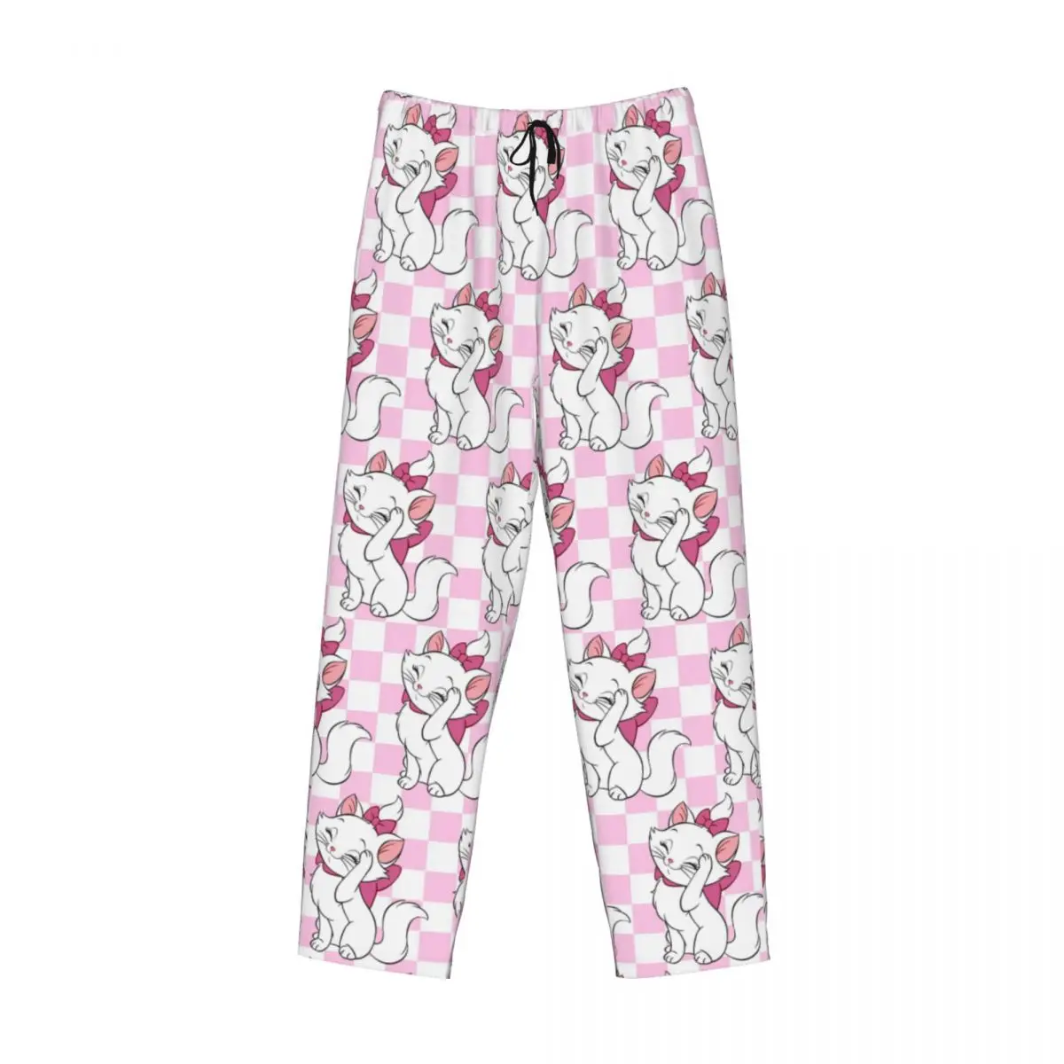 Pantalon de pyjama imprimé de dessin animé personnalisé Marie Cat pour hommes, vêtements de nuit chaton, bas avec poches