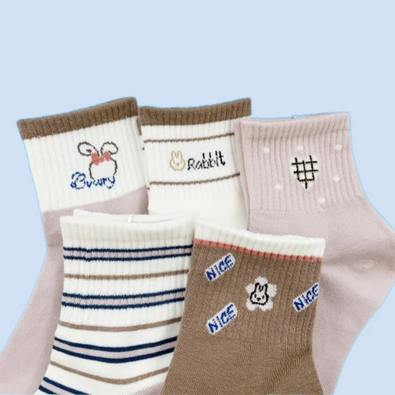 5/10 Pairs New Fashion Socks Women Japanese Cartoon Cute Printed Socks Women Ins Trend Spring and Summer Student Girls Socks