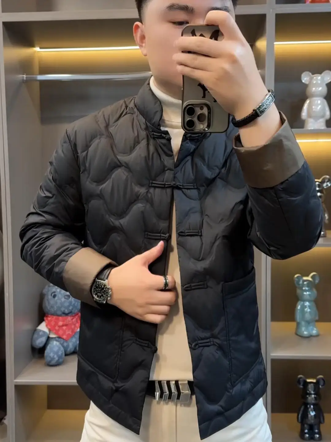 

Casual Comfortable Men's Chinese Style Tang Suit Jacket Trendy Fashionable Handsome All-Match Winter Outerwear Long Sleeve