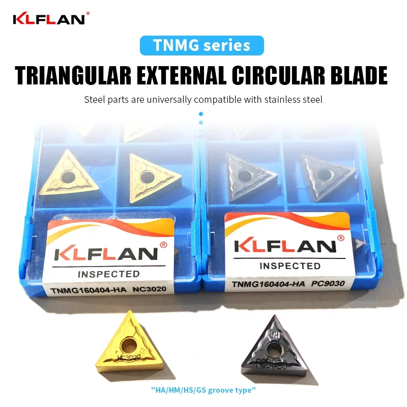 Inserto CNC para torneado externo e interno TNMG160404 TNMG160408 grado NC3020 para acero grado NC9030 para acero inoxidable