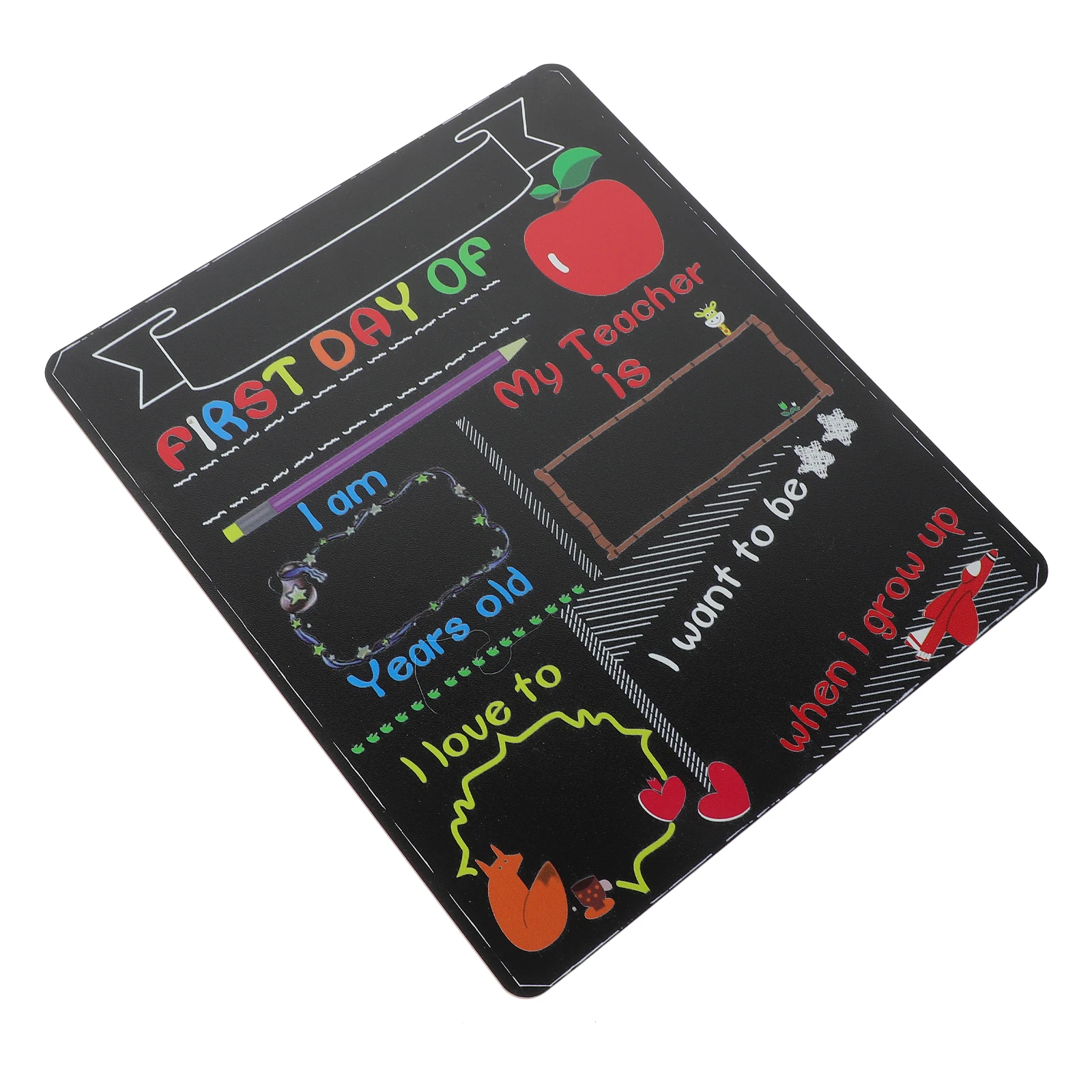

Back to Blackboard Kindergarten Chalkboard Sign First Day of School Posters Wood Material Small Size Home School