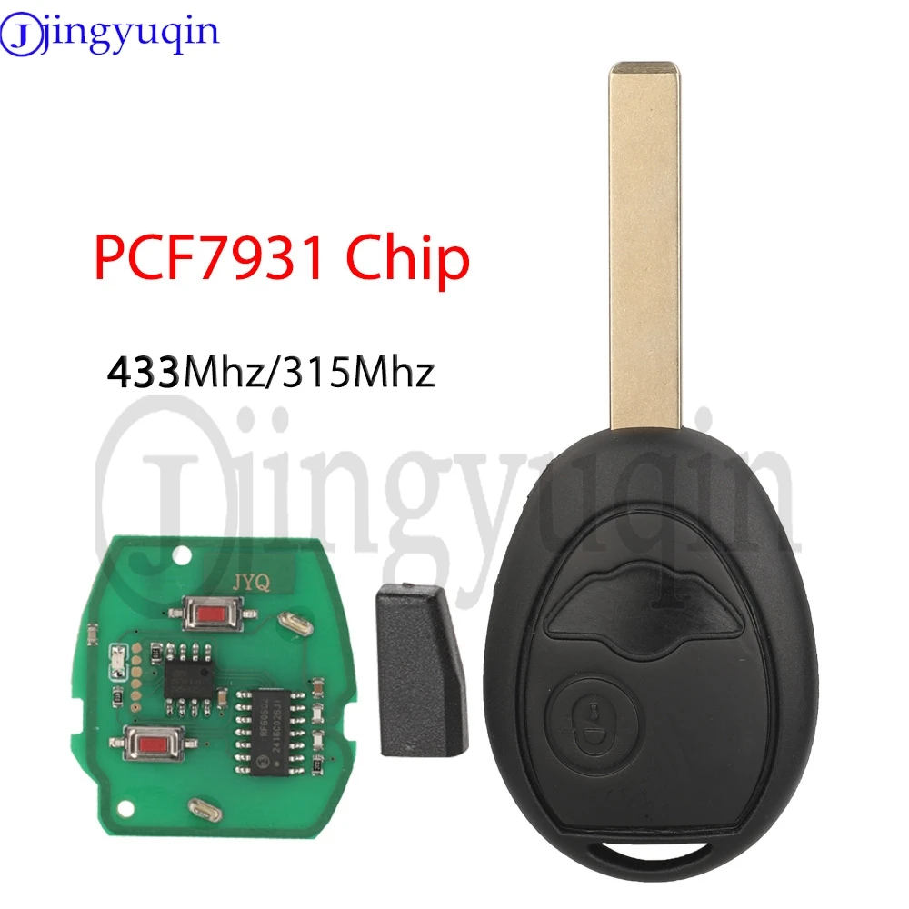 

jingyuqin 315/433Mhz PCF7931 Chip 2 Button Remote Car Key For BMW Mini Cooper S R50 R53 2002-2005 Aoto Fob Control