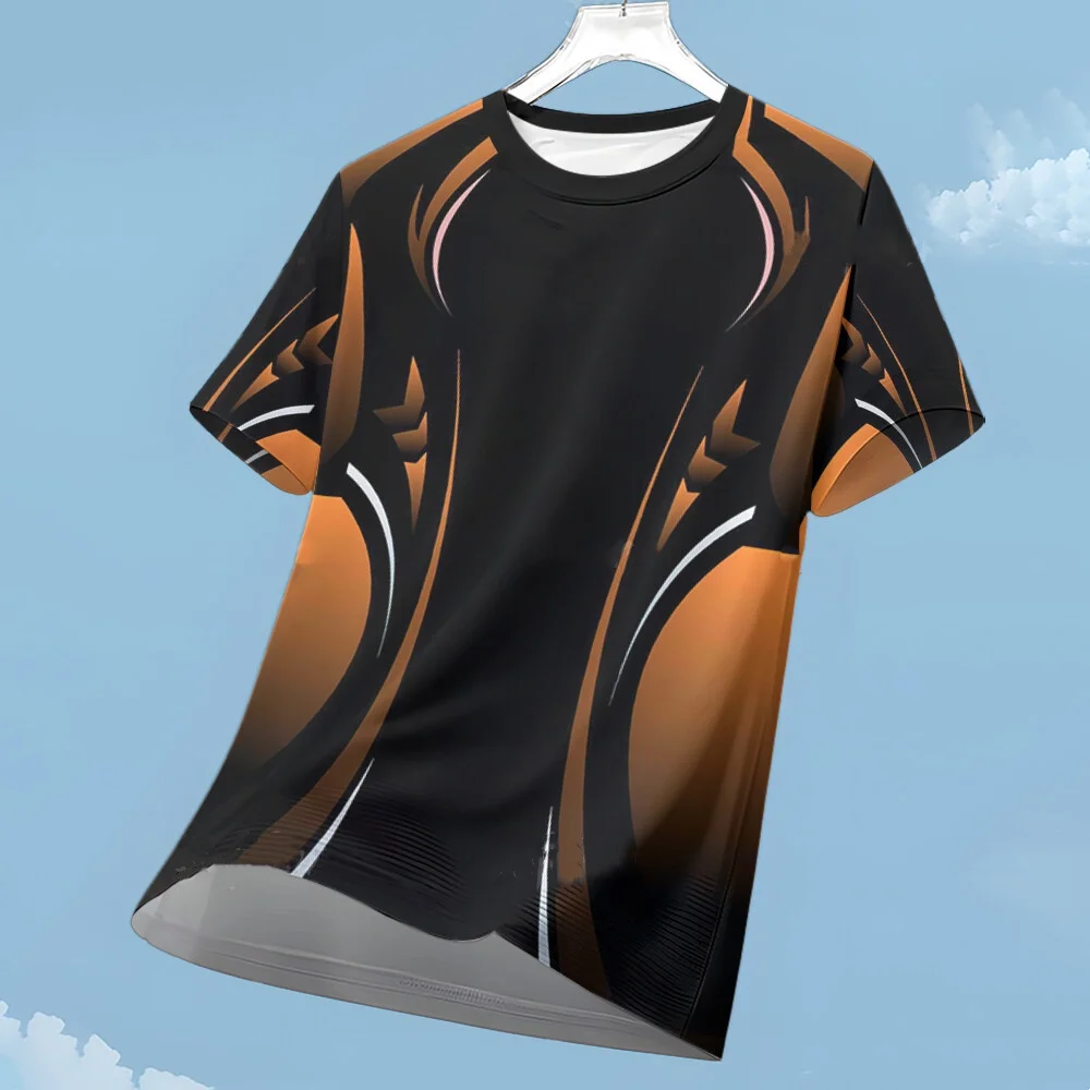 تي شيرت رجالي موضة كتلة الألوان ثلاثية الأبعاد طباعة تي شيرت في الهواء الطلق تشغيل اللياقة البدنية الرياضة قصيرة الأكمام الصيف عادية س الرقبة فضفاضة تنفس