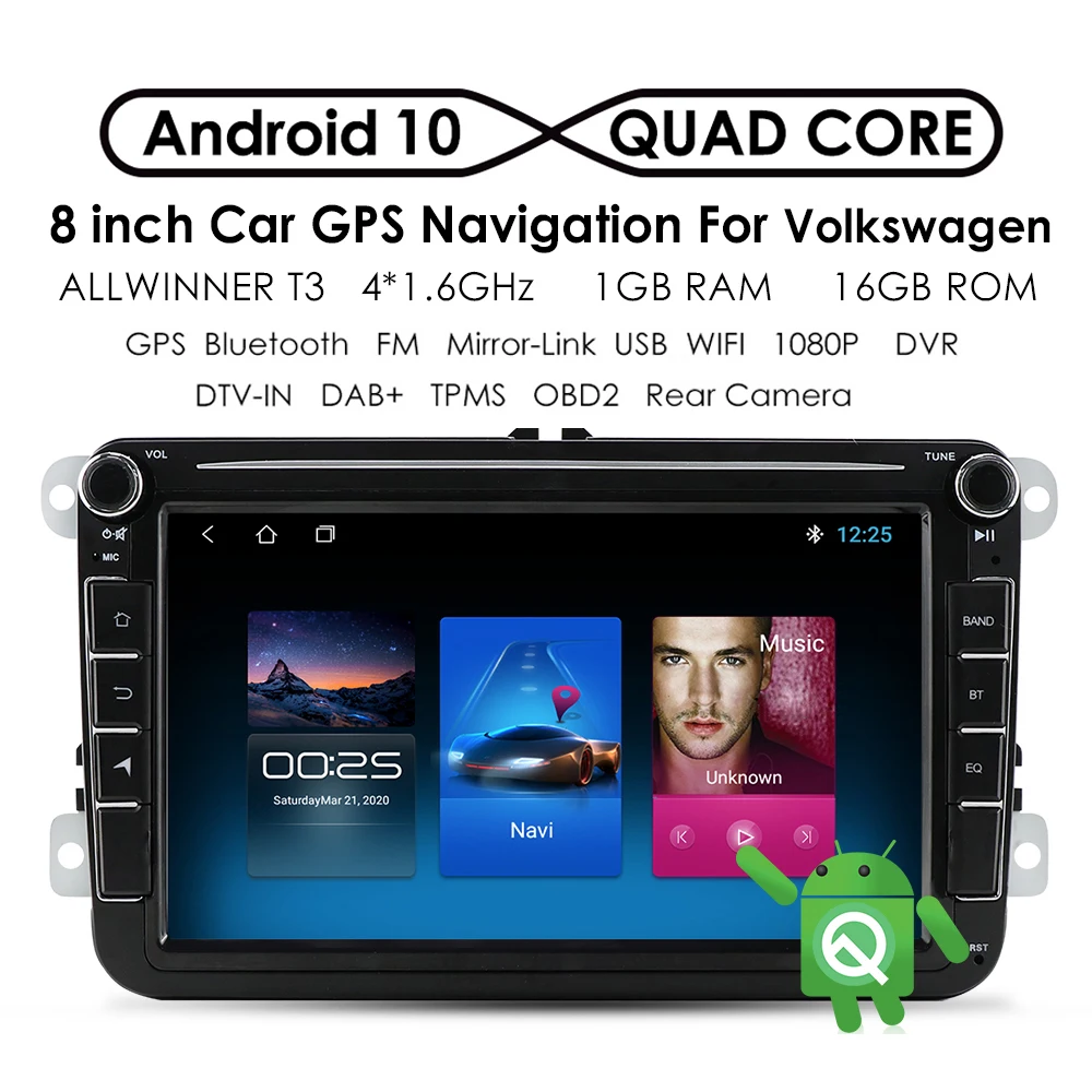 

8" Android Car Radio For Volkswagen Golf Polo Passat CC Touran Leno Altea XLToledo EOS/Skoda 2din GPS Navigation Multimedia RDS