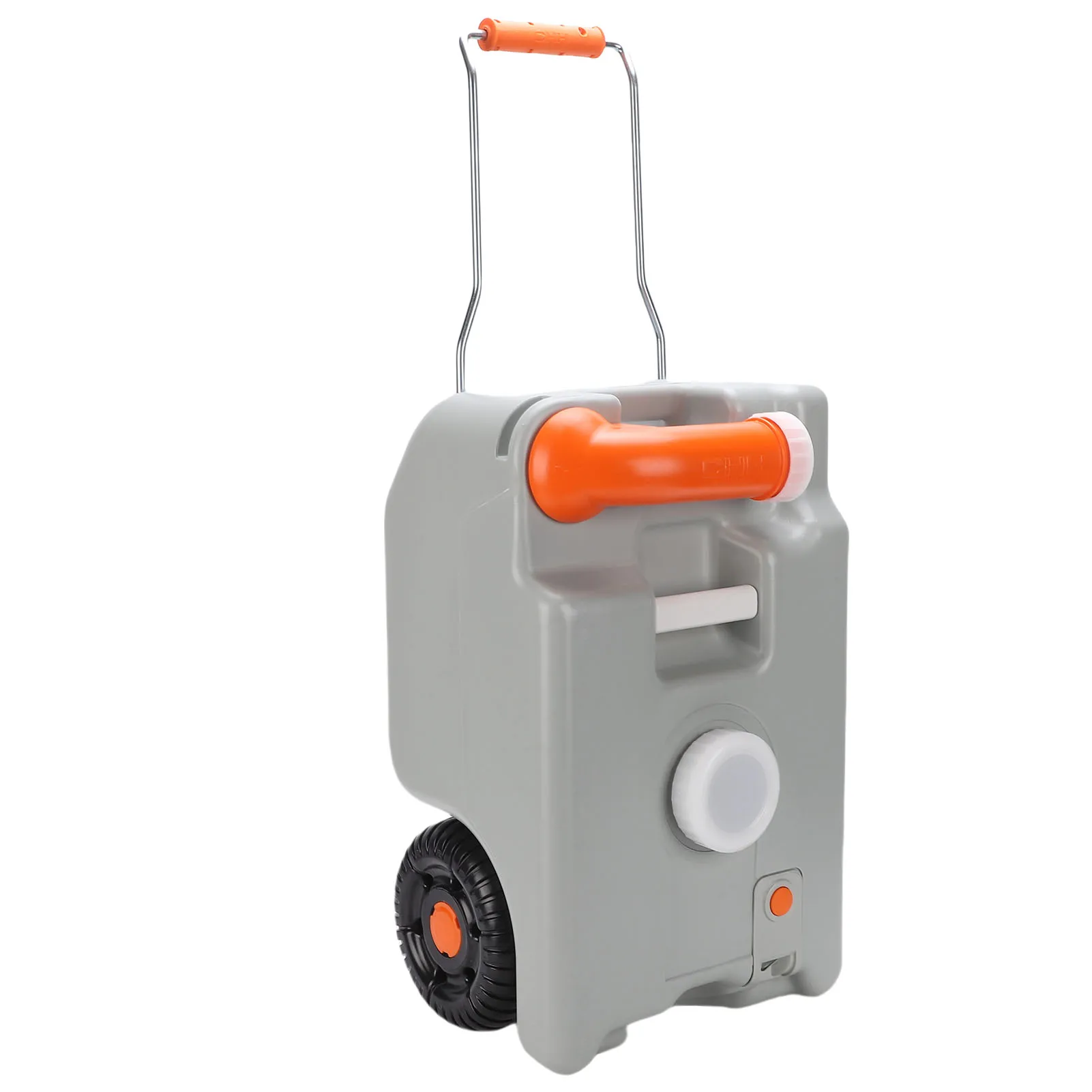 6.6 Gallon Portable RV Water Storage Tank with Large Wheel Metal Handle Water Inlet Rotating Spout Water Storage Container