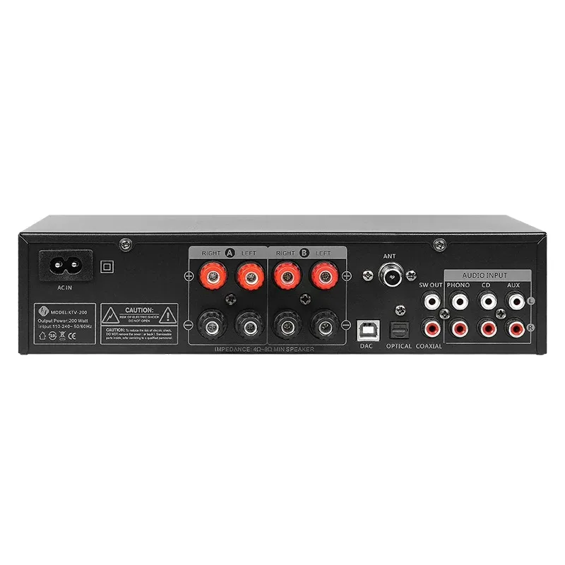 

200-type Home 2-Zone 4-channel High Definition Professional High Power Bluetooth Partition Amplifier