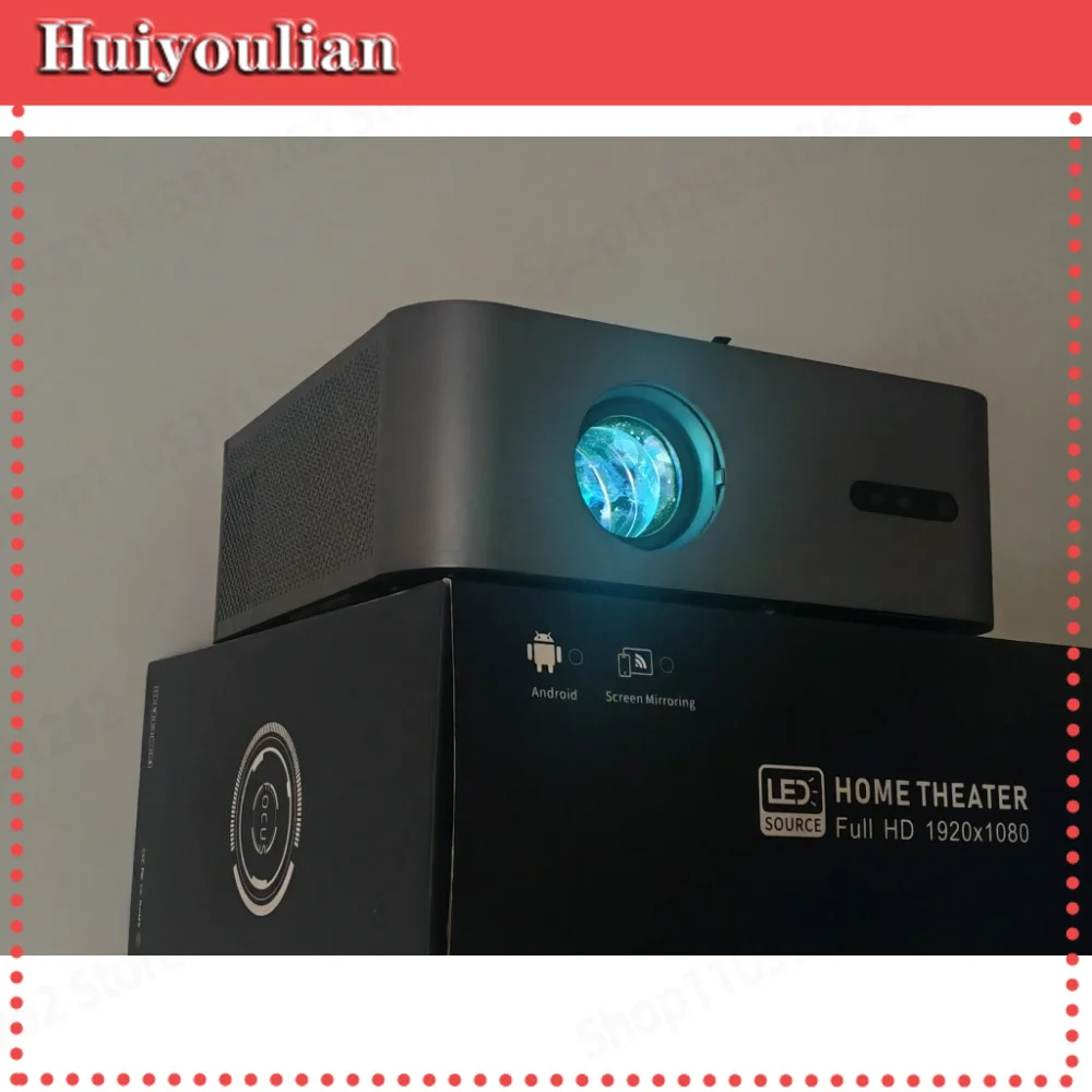 1080P Full HD Home Projector Smart Portable Phone Projection Daytime Viewing for Bedroom Home Theater Hotel Office -LBW001