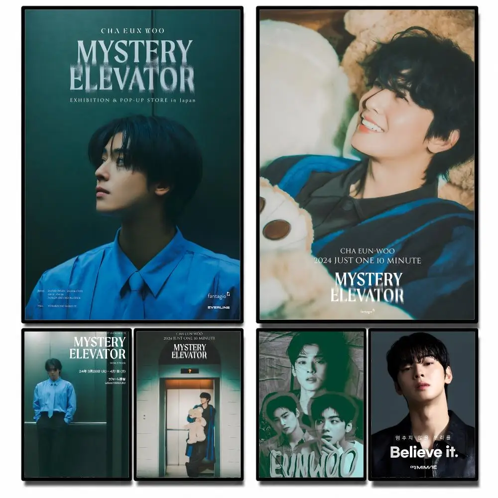 Actor Cha Eun-woo  High-definition poster stickers, suitable for bedroom, living room, home decoration