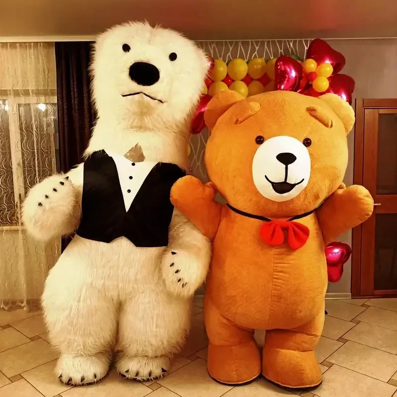 EE01 2/2.6/3m inflable gigante oso Polar Panda Teddy mascota disfraz peludo divertido carnaval mascota fiesta divertida Cosplay felpa DIo0!