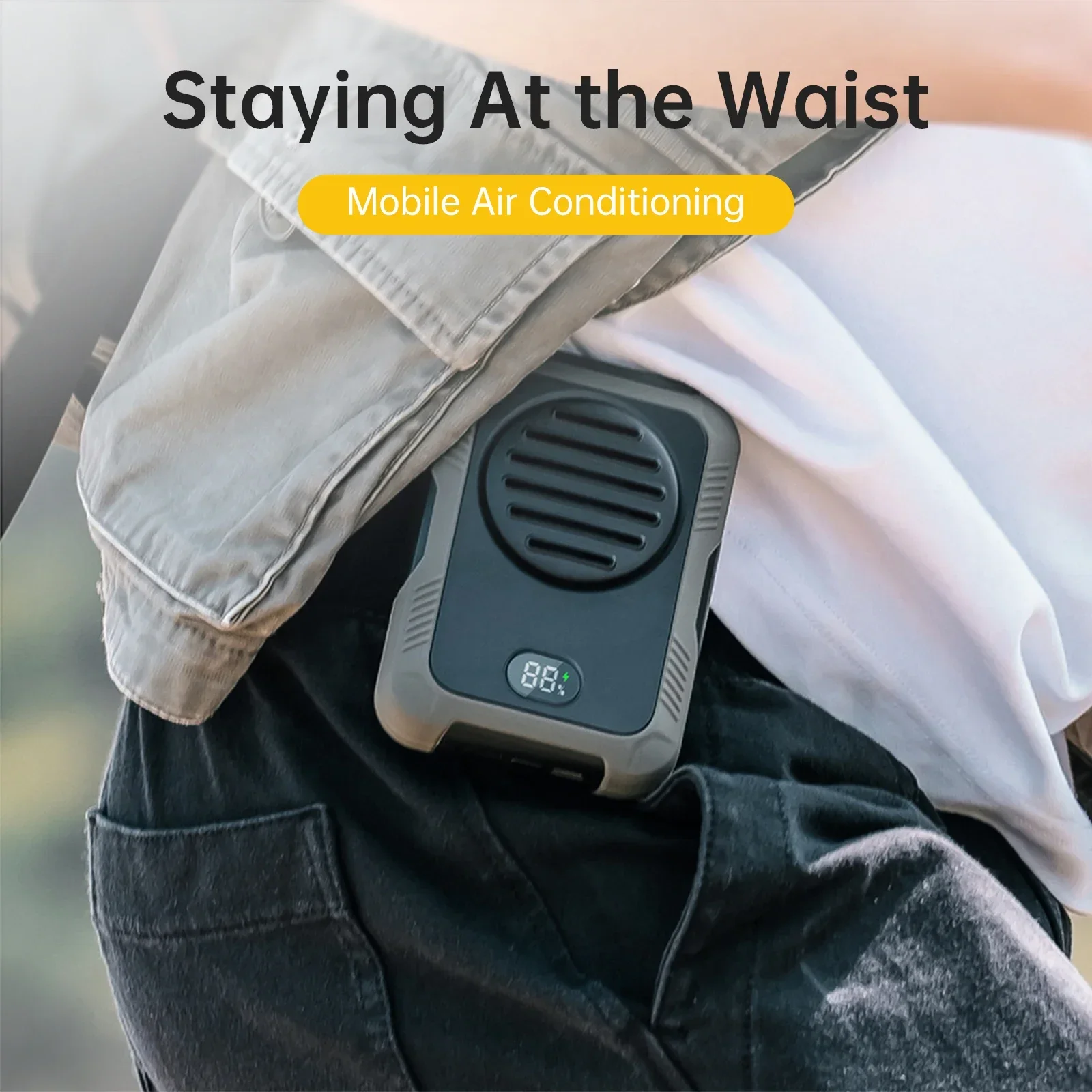 

Bladeless Neck Waist Fan Portable USB Rechargeable Power Bank 3-Speed for Outdoor Sports Travel Home Office