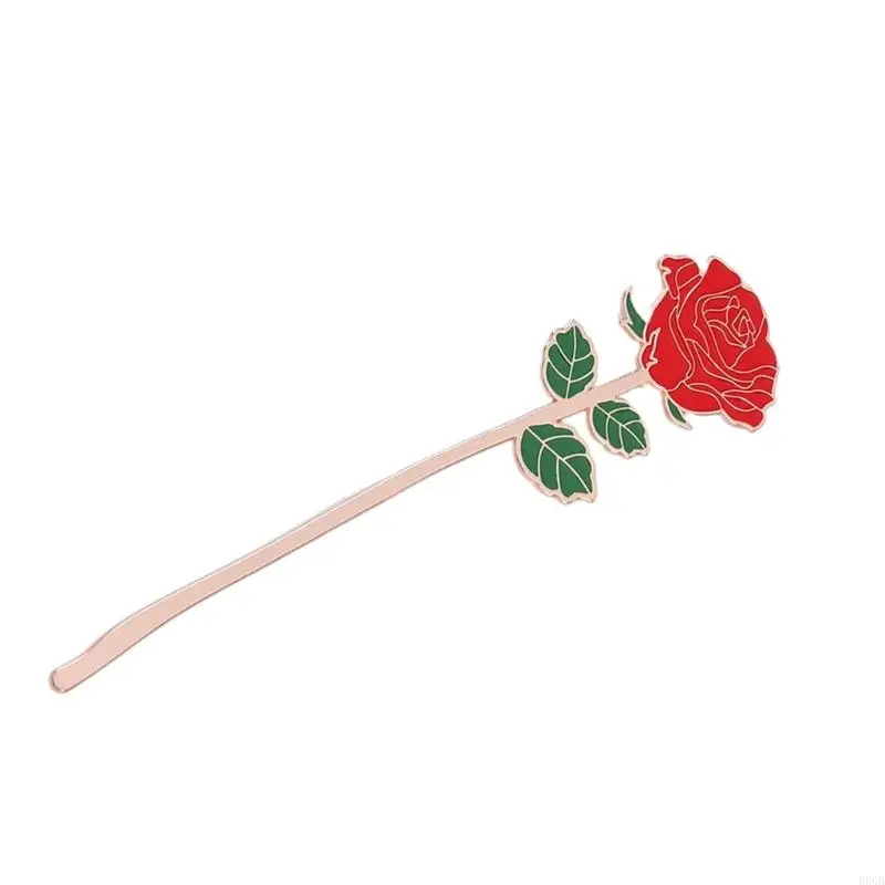R9CB Metal Rose Bookmarks para Libro Lover Reader Maestre Student