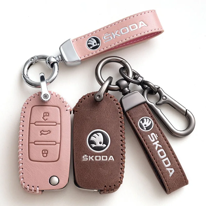 

Car Remote Key Fob Case Cover Protector Holder Shell For Skoda Octavia A5 A7 Fabia Superb Kodiaq Karoq Auto Keychain Accessories