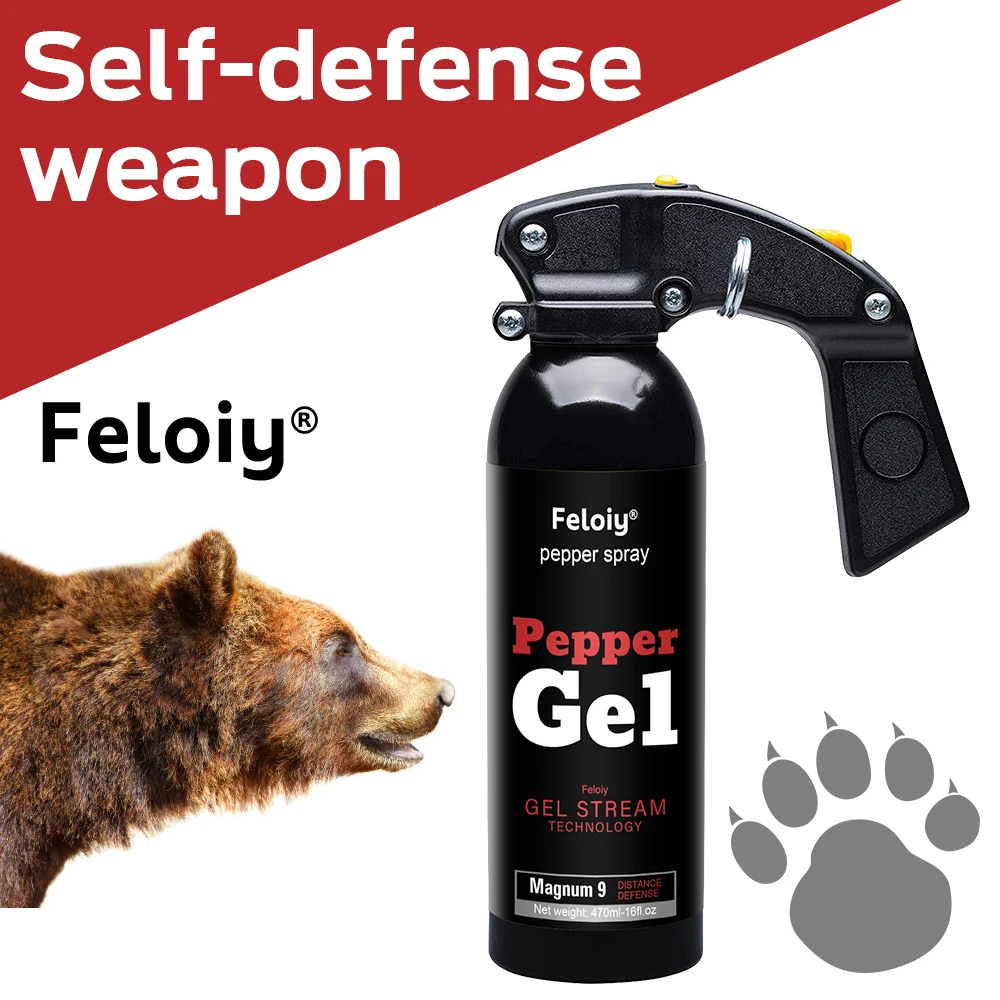 Magnum 9 Pepper Gel 470ML ‚ Police Strength Pepper Gel, Flip Cap, Windproof Thick Gel Flow Technology ‚ for Self-defense