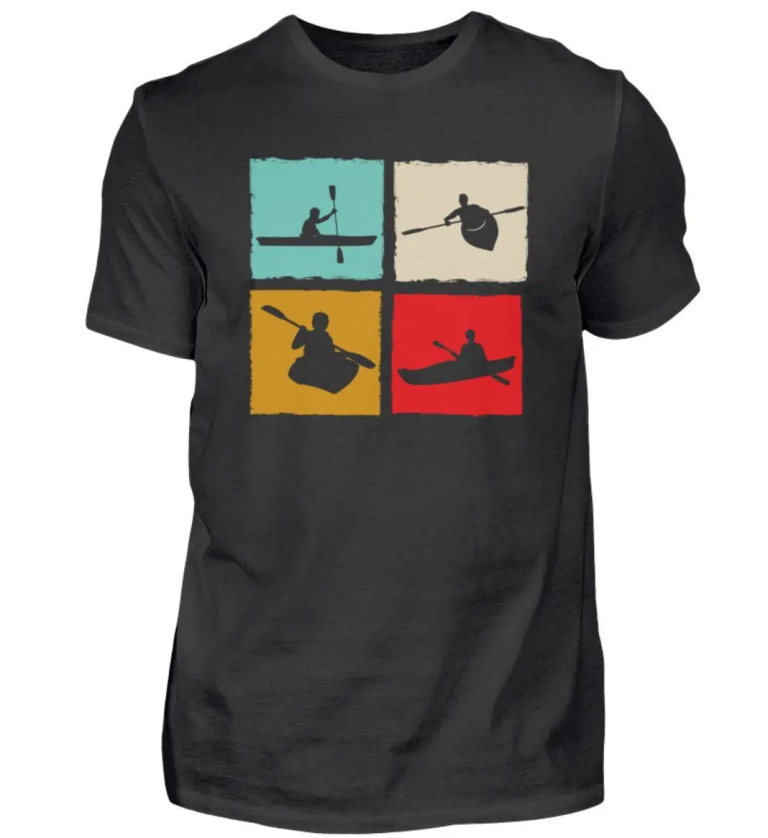 Kayak Retro T Shirt Canoe Idea Vintage Horizon Kayaker Cotton