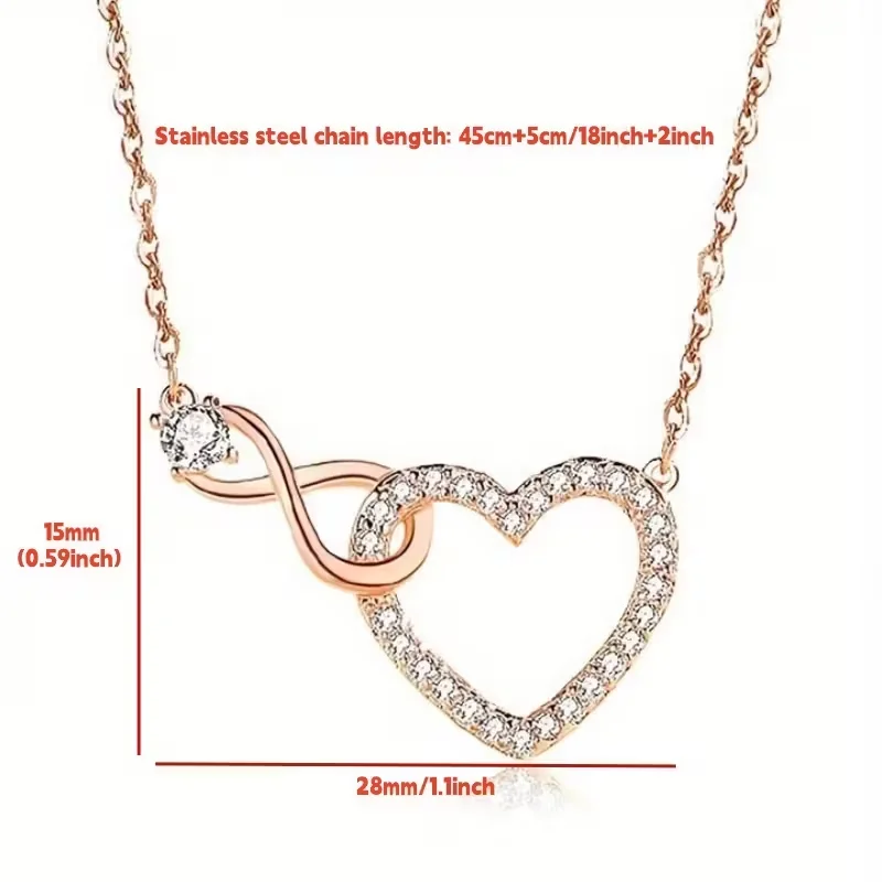 About Aunt & Niece Heart Necklace with Card & Box, Gift for Aunt Niece, Birthday Gift, Christmas Gift, for Teenager