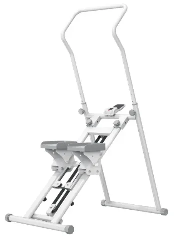 folding ladder with adjustable handrails and pedal height for home gym fitness