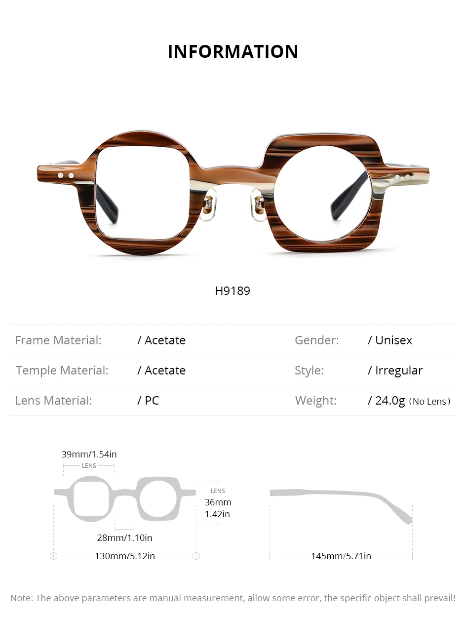 HEPIDEM Acetat Brille Rahmen Frauen übergroße große runde Brille japanische handgemachte Brille dicke transparente Brille 9351 – Detail 11