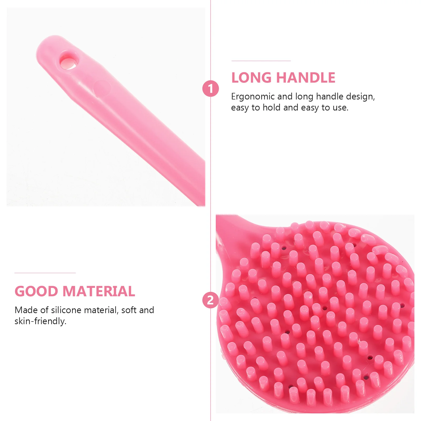 

1Set Long Handle Bath Brush Dual Use Detachable Body Shower Scrubber Massage Back Cleaning Soft Skin Exfoliating Bathing Tool
