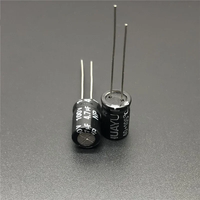 10Pcs/100Pcs 4.7uF 100V HUAYU NP 8x11.5mm 100V4.7uF Bipolar Aluminum Electrolytic Capacitor