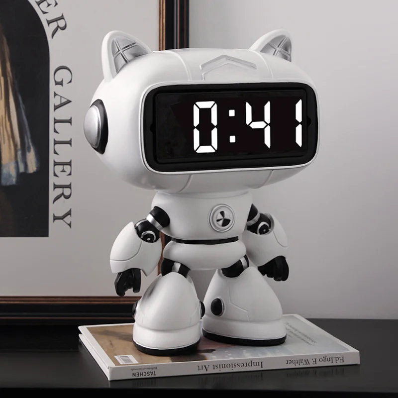 Robot Smart Digital Alarm Clock Table Decor robotics Clock LED Electronic Table Clock Bedroom Desktop Bedside Table Clock