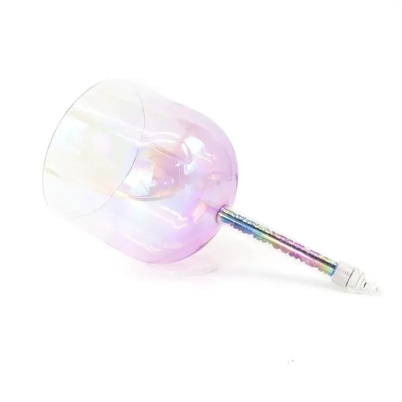Rosa transparente Handheld Quarz Kristall Klangschale Yoga Meditation Klangtherapie Schlaginstrument Musikschale