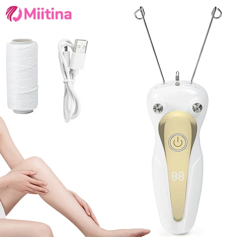 Mini Electric Facial Body Hair Removal USB Charging Electric Cotton Thread Epilator Facial Body Hair Removal Machine Skin Care