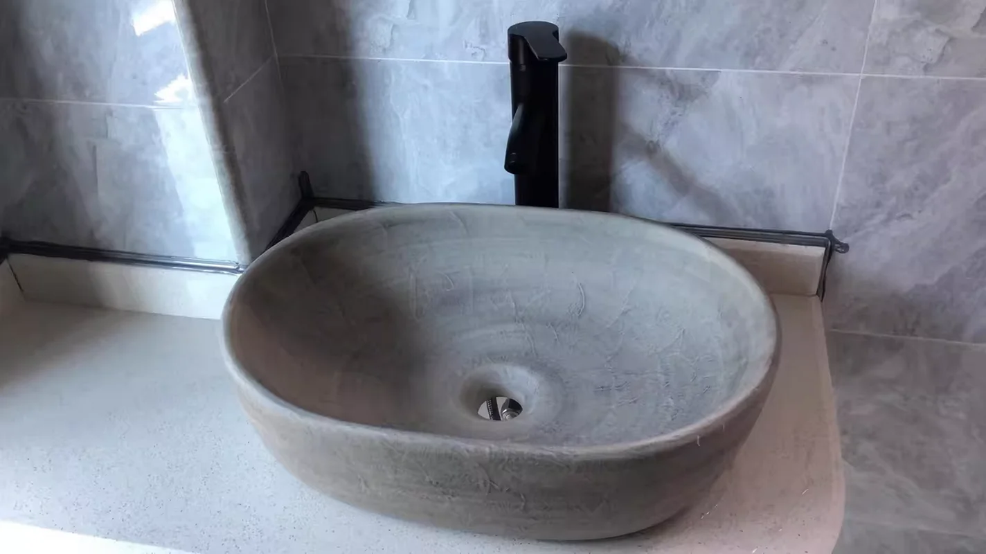 Ceramic countertop sink oval washbasin, bathroom balcony washbasin GN258TB view 6