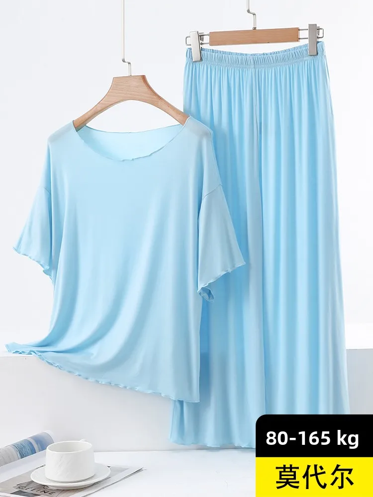 يوليو الغزلان مشروط الصيف خفيفة الوزن ort Sve Spwear مجموعة عادية فضفاضة تناسب حجم كبير ملابس المنزل قطعتين فرقة #4