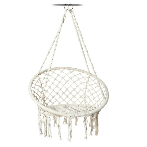 for  Nordic Garden Swing 그네 Cotton Rope Hammock Hanging Chair Handmade Knitted Indoor Outdoor كرسي Swing Bed Outdoor Furniture