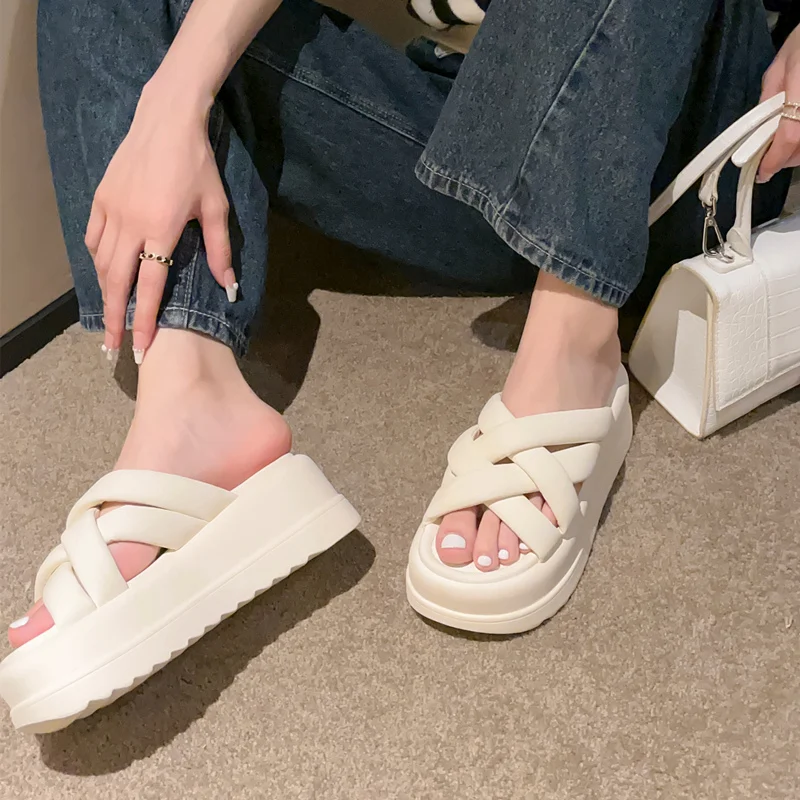 FEDONAS Thick Platforms Flats Slippers Summer New Arrival Comfortable Fashion Leisure Casual Party Shoes Woman Sandals Pumps