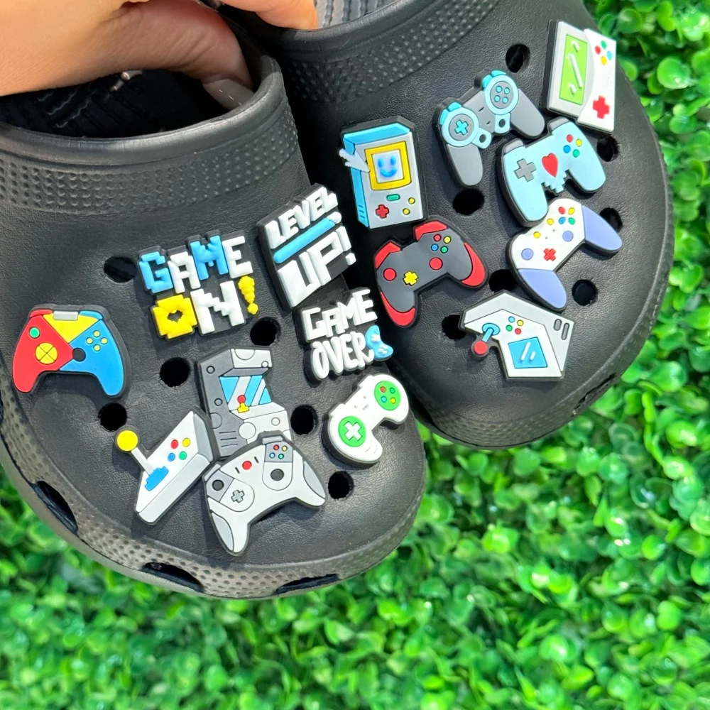 Neue Ankunft 15-100 Stücke Spiel Level Up PVC Schuh Dekorationen Verschiedene Gamepad Clog Schnalle Charms Fit Kinder Geburtstagsgeschenk – Detail 1