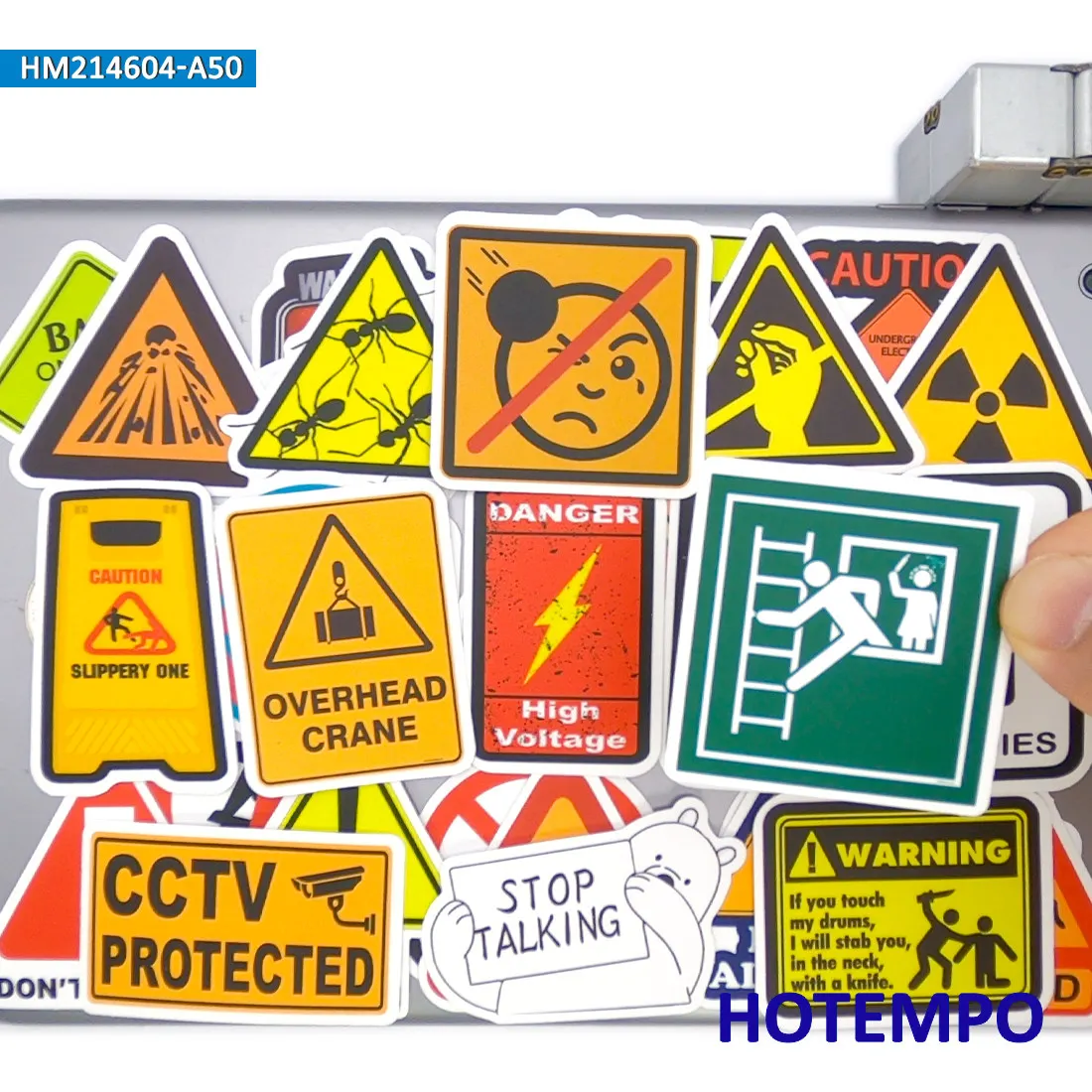 20/30/50Pieces, Warning Stickers Set, Danger Stop Safety Caution Slogan, for Decoration Laptop Phone Luggage, Funny Sticker Pack