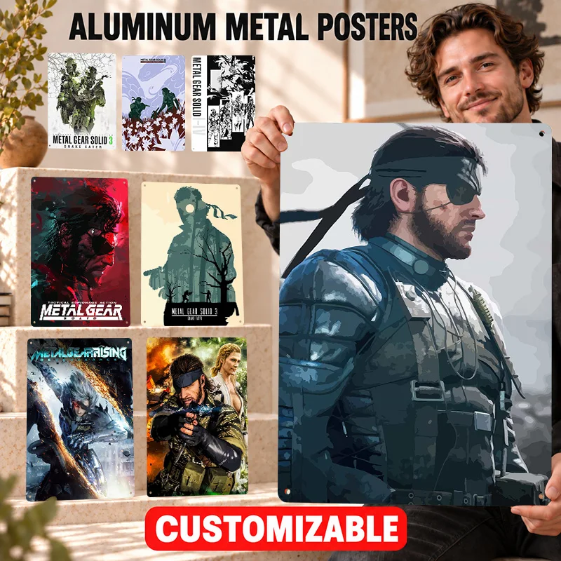 Metal Gear Printed Posters Bold Decorative Graphic Streamer Studio Wall Art Customized Aluminum Sign Thoughtful Collector Gift