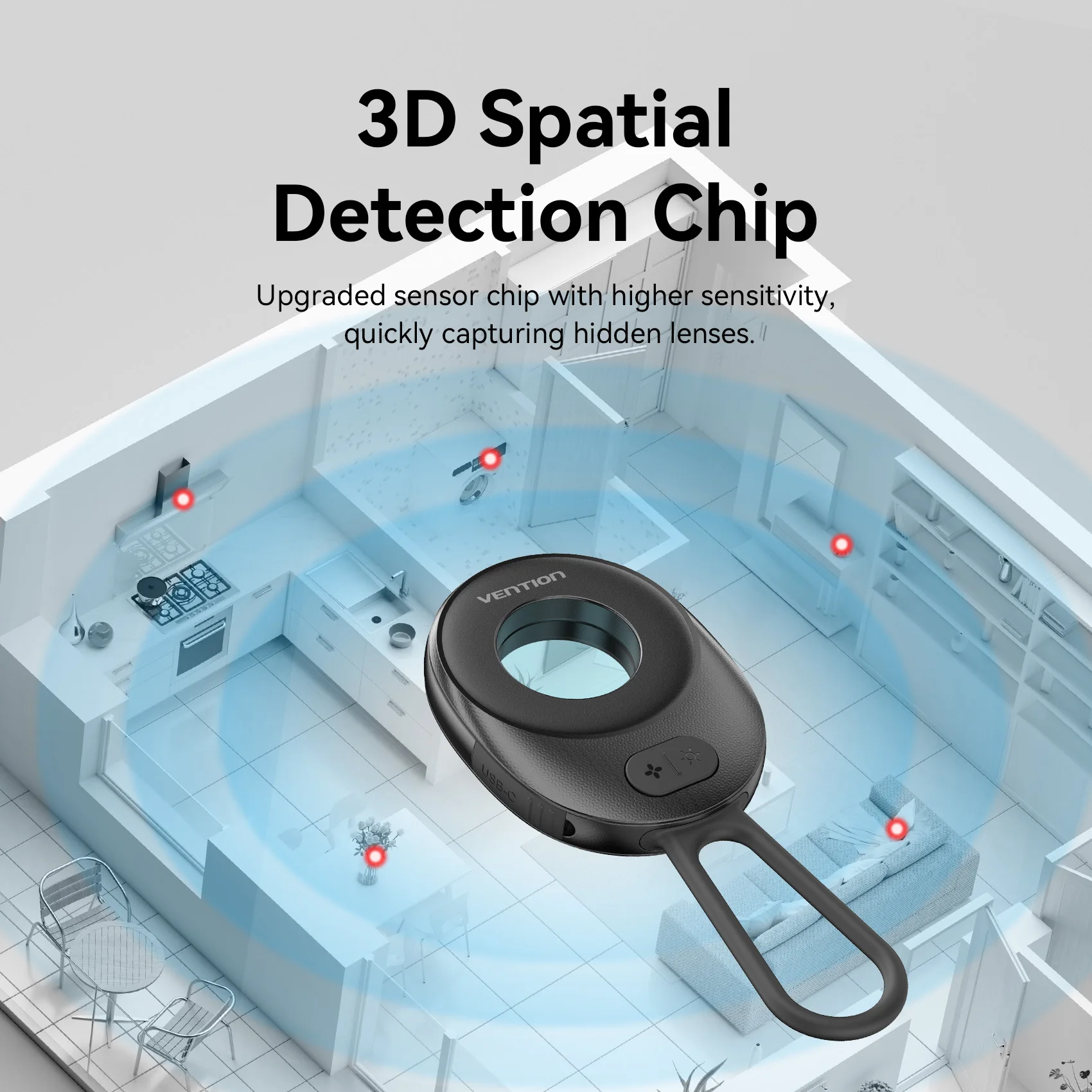 Vention Infrared Camera Detector Intelligent Hidden Camera Signal Security Alarm Anti Spy Candid Peeping Protection Detector ﻿