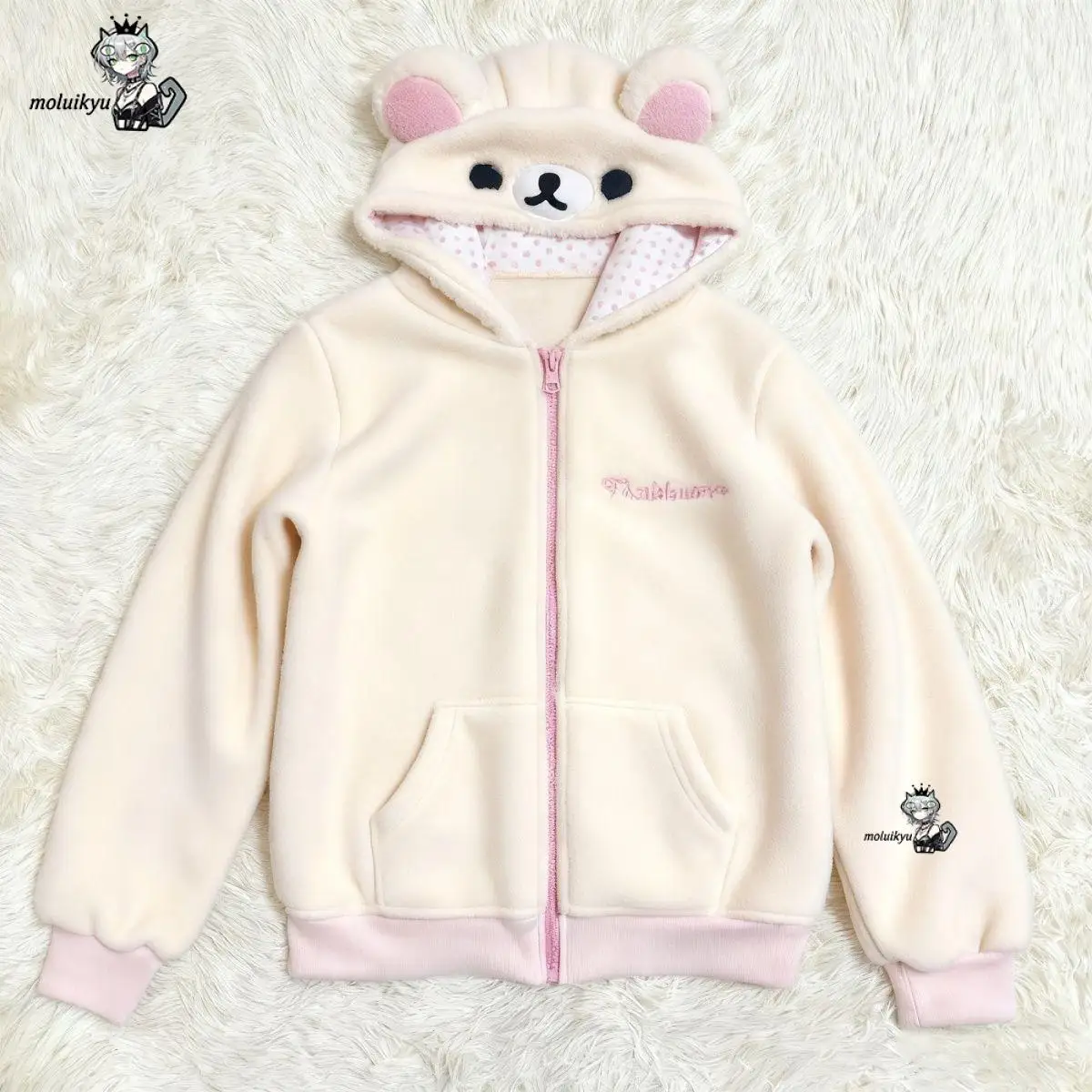 2026 Ropa Mujer Japanese Hoodies Jackets Women's Clothing Bear Ear Hooded Zipper Sweatshirts Fashion Casual Cute Hoodie Tops