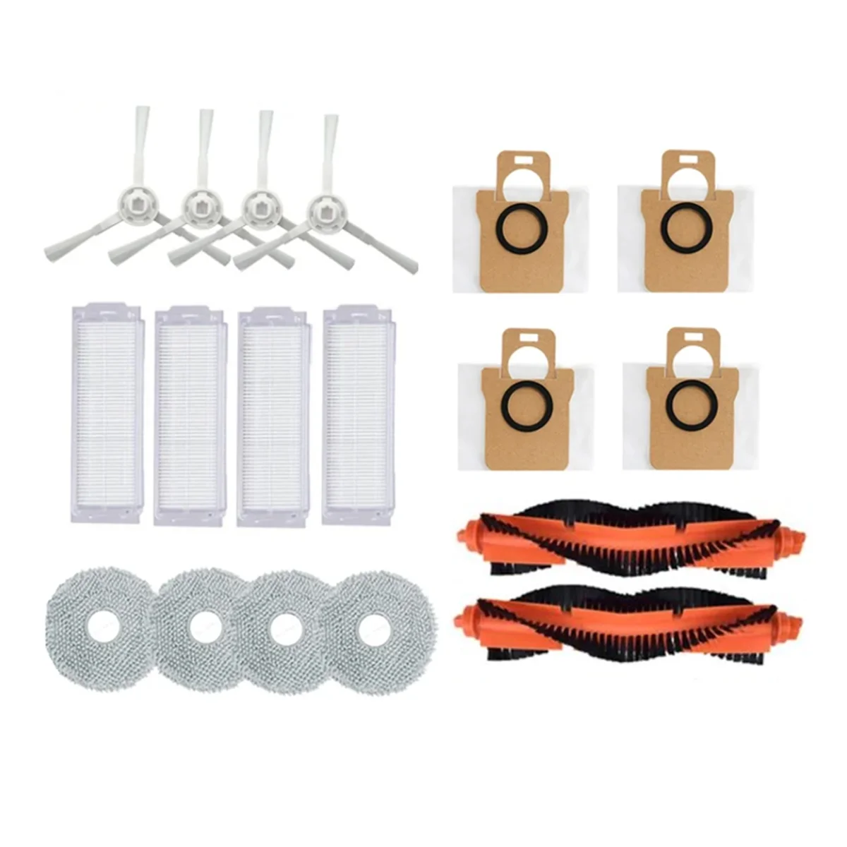 

EQAZ-Accessories Kit for Xiaomi Mijia M30 Pro C107 Vacuum Replacement Parts Mop Cloth Dust Bag Hepa Filter Main Side Brush