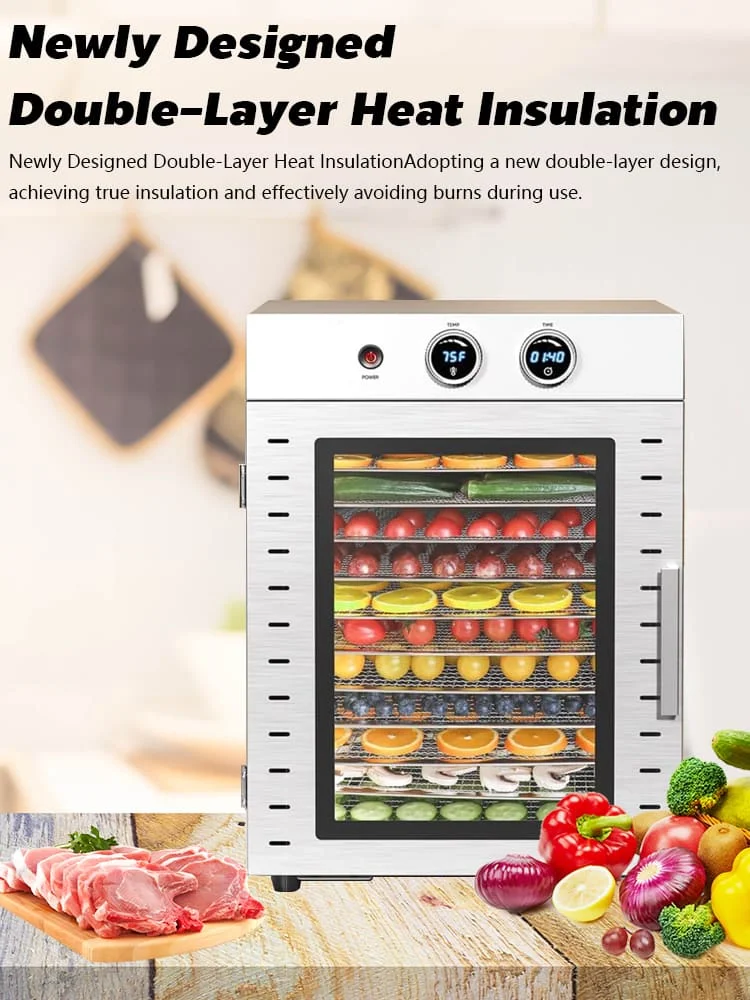 Dehydrator Energy-saving Adjustable settings Drying performance Multiple trays (stackable) Temperature control Non-stick surface